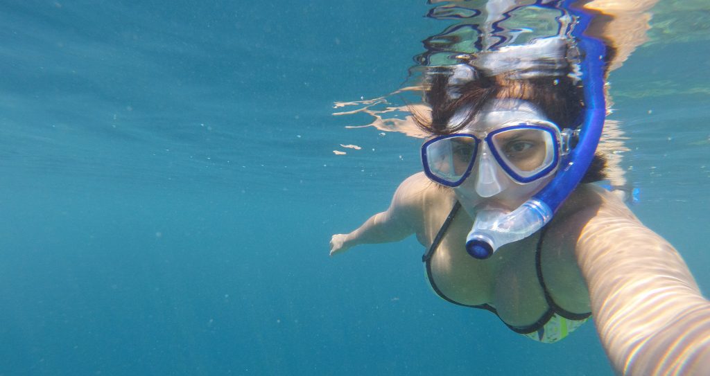 Jyoti snorkels in the maldives