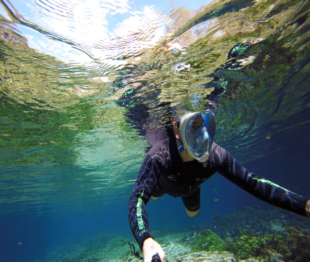 Damian snorkeling Bonito