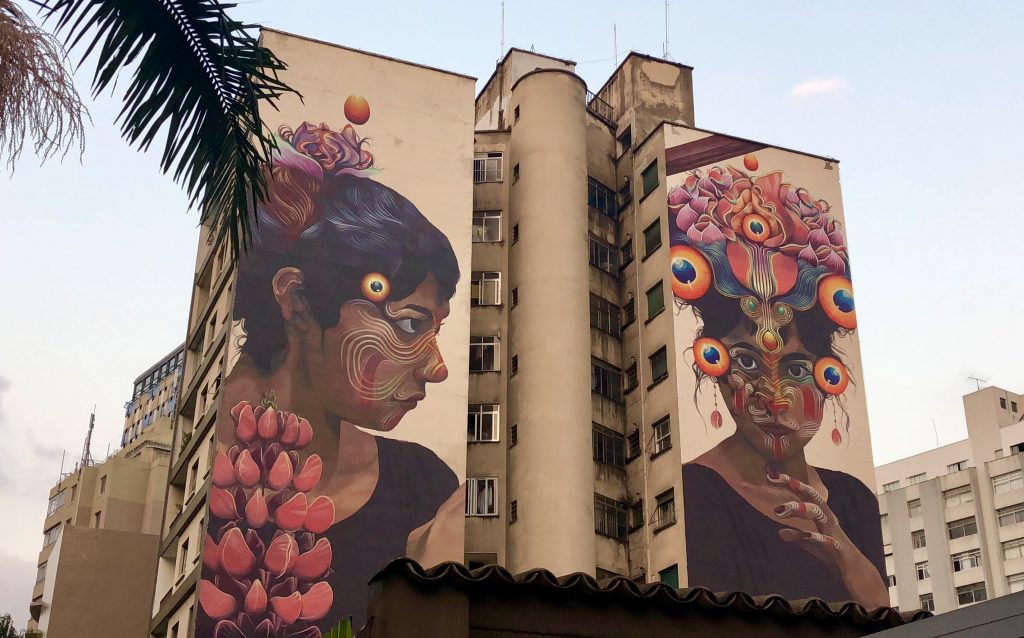 Two women street art