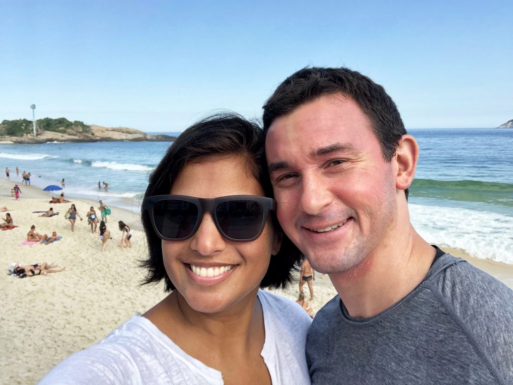 J and D in front of Ipanema