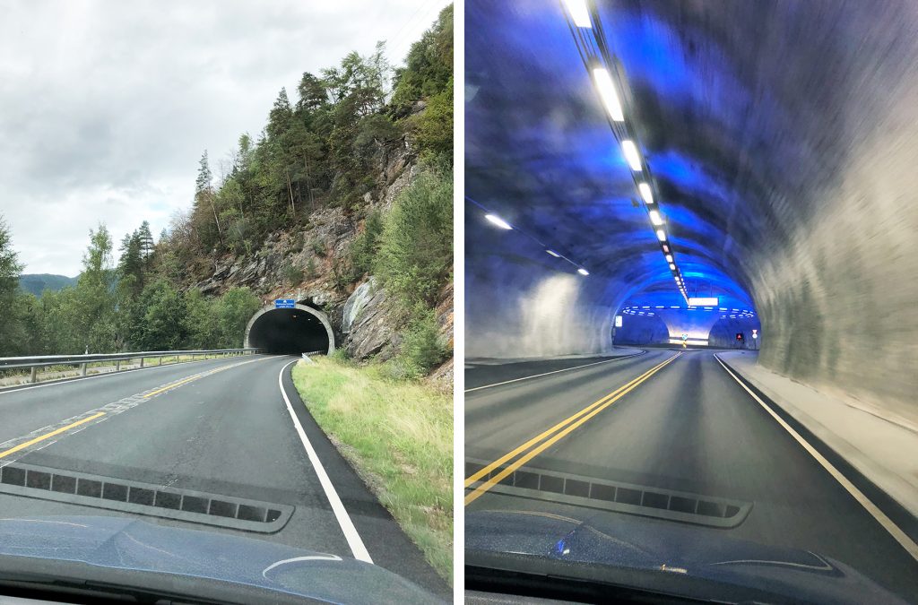 Driving Norway tunnel