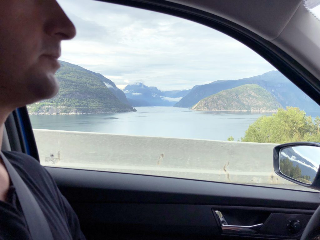 Driving Norway fjord views